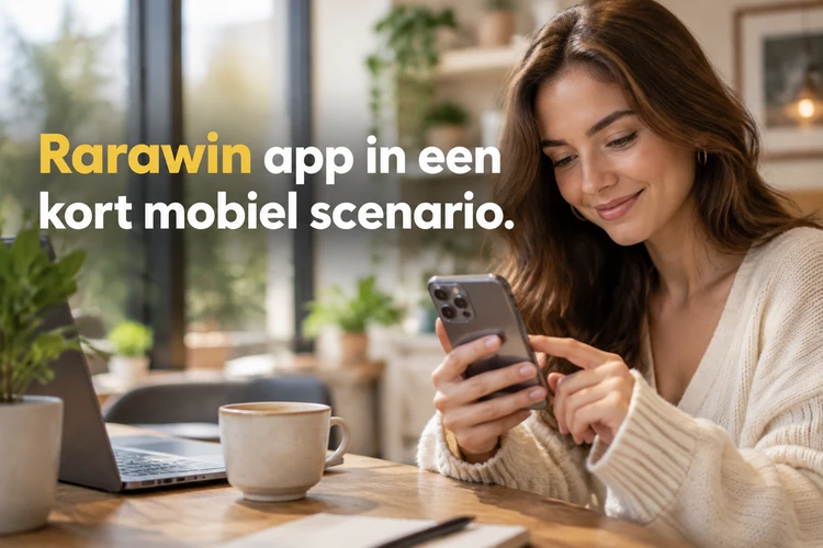 Rarawin app in een kort mobiel scenario